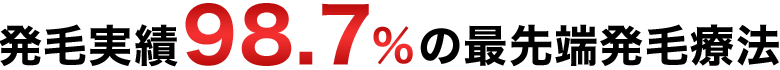 発毛実績98.7%の最先端発毛療法